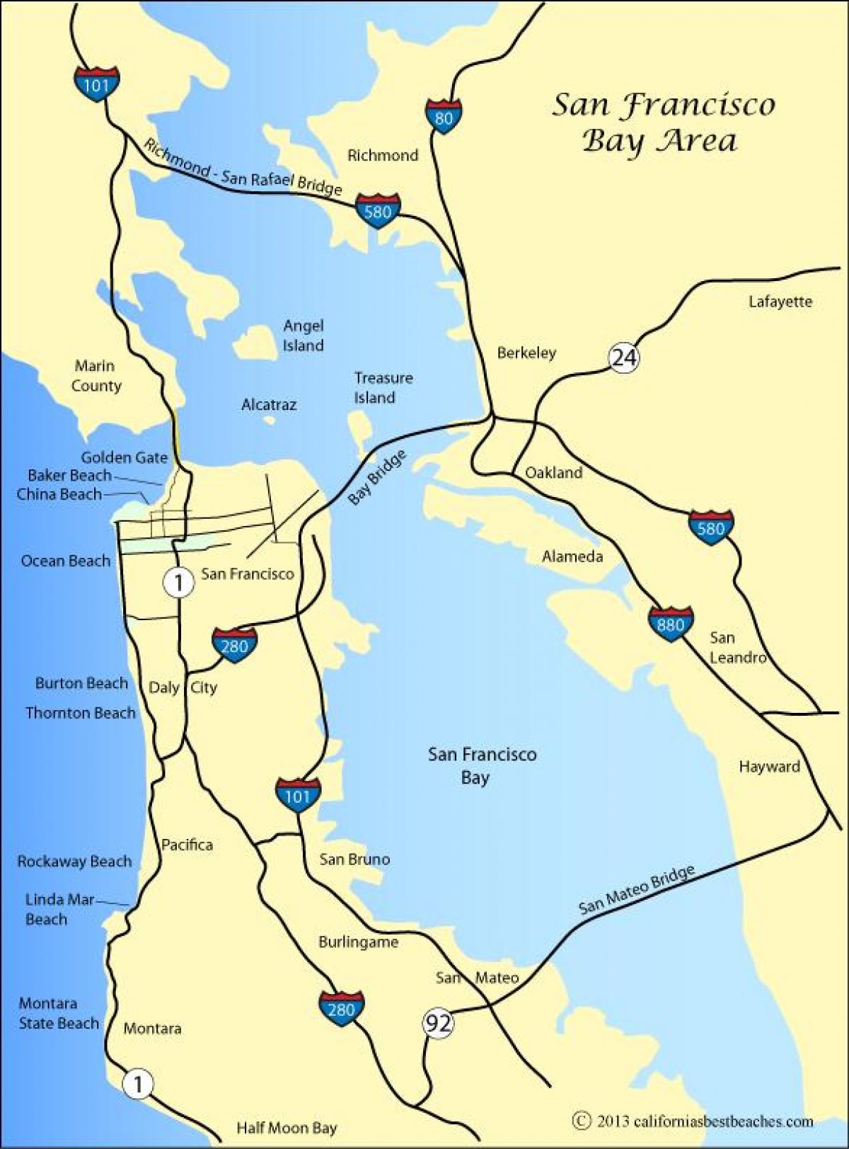 Карта Сан-Франциско пляжі