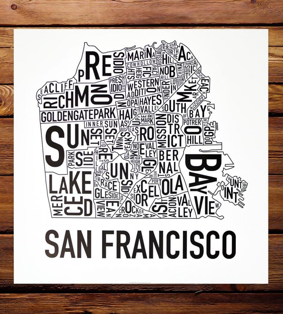Карта Сан-Франциско і околиці мистецтва