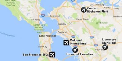 Аеропорти поряд з Сан-Франциско карті