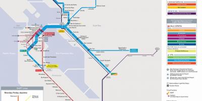Станції Bart в Сан-Франциско карті