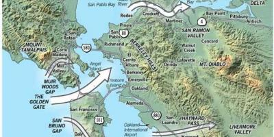 Карта Сан-Франциско мікроклімат