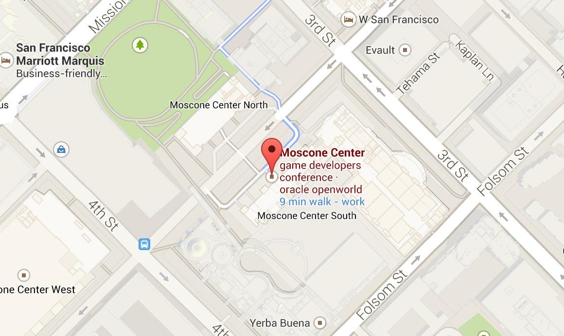 Карта конференц-центру Moscone в Сан-Франциско