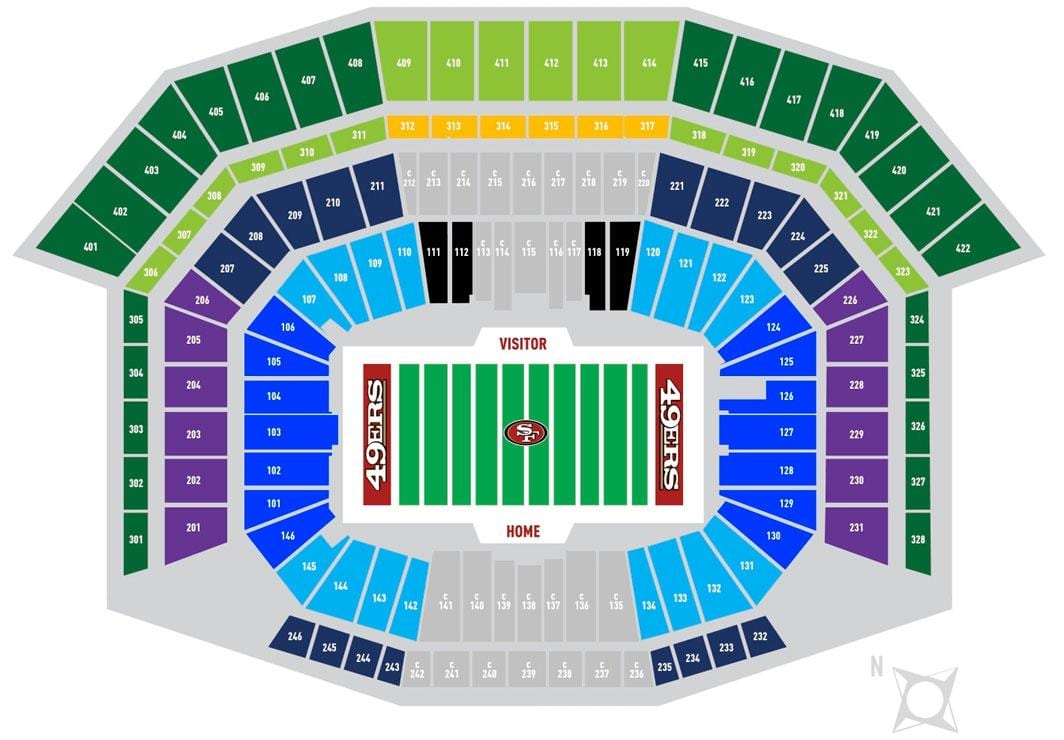 Карта 49ers і парковка