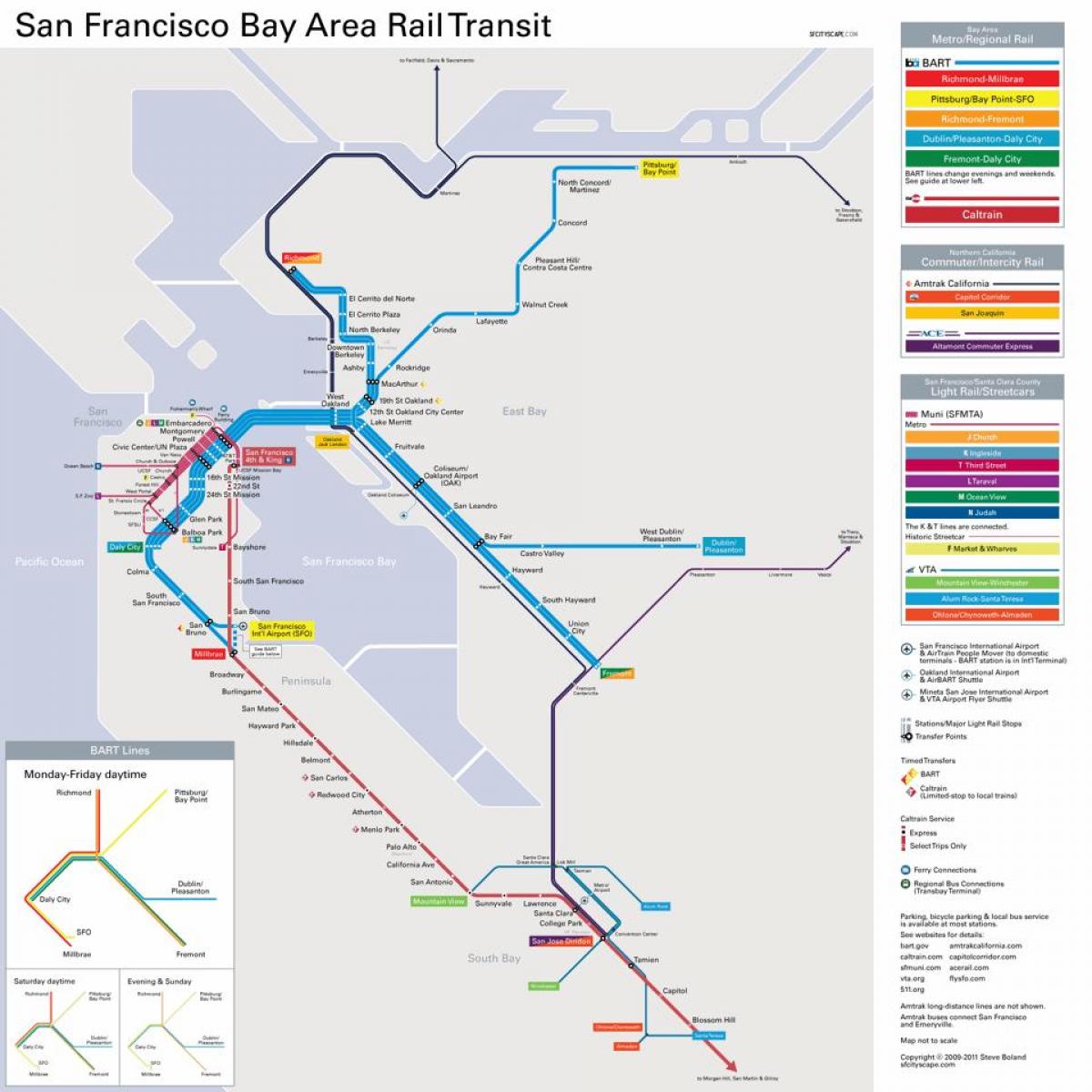 станції Bart в Сан-Франциско карті