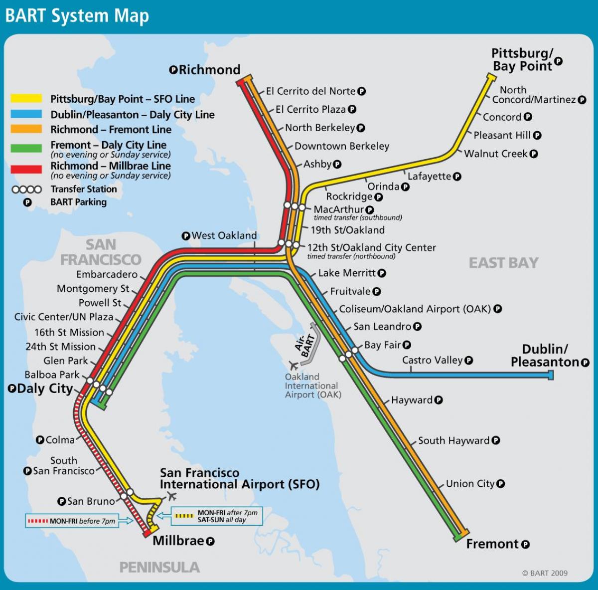 Система Сан-Франциско Барт карті