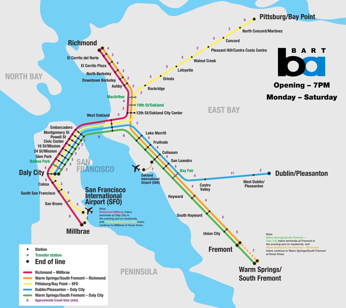 Барт системи Сан-Франциско карті