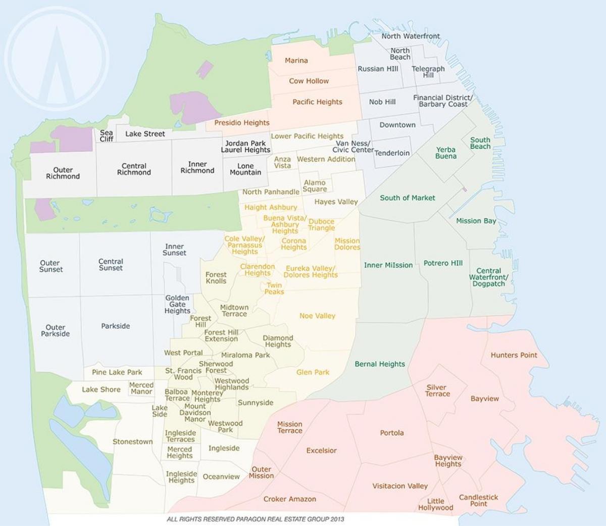 Карта Кау-Порожнисті міста Сан-Франциско