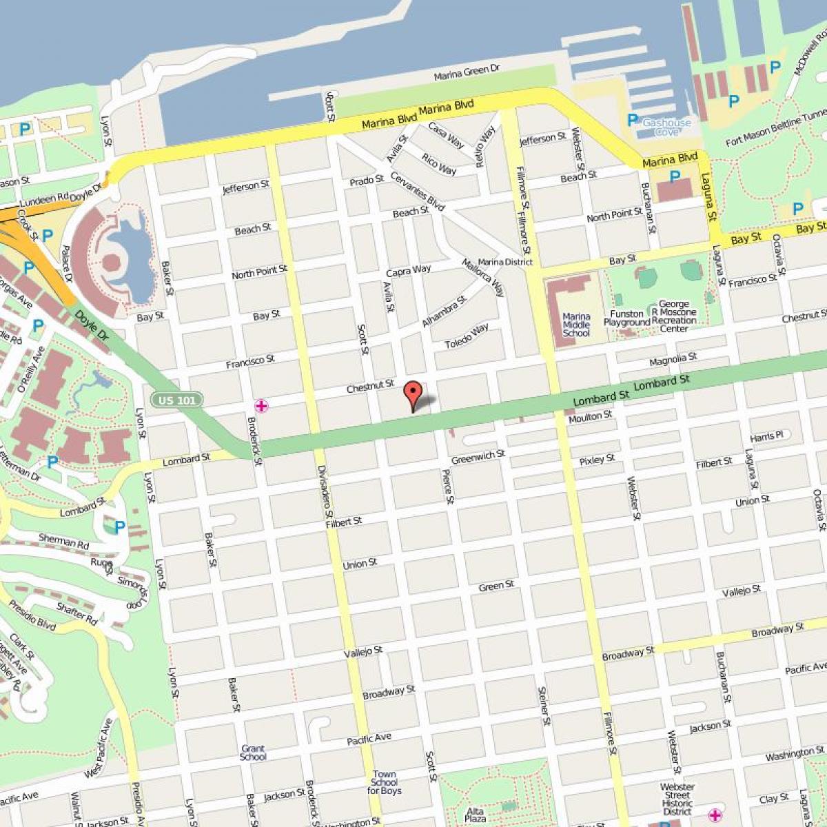 Карта Ломбард-стріт, Сан-Франциско