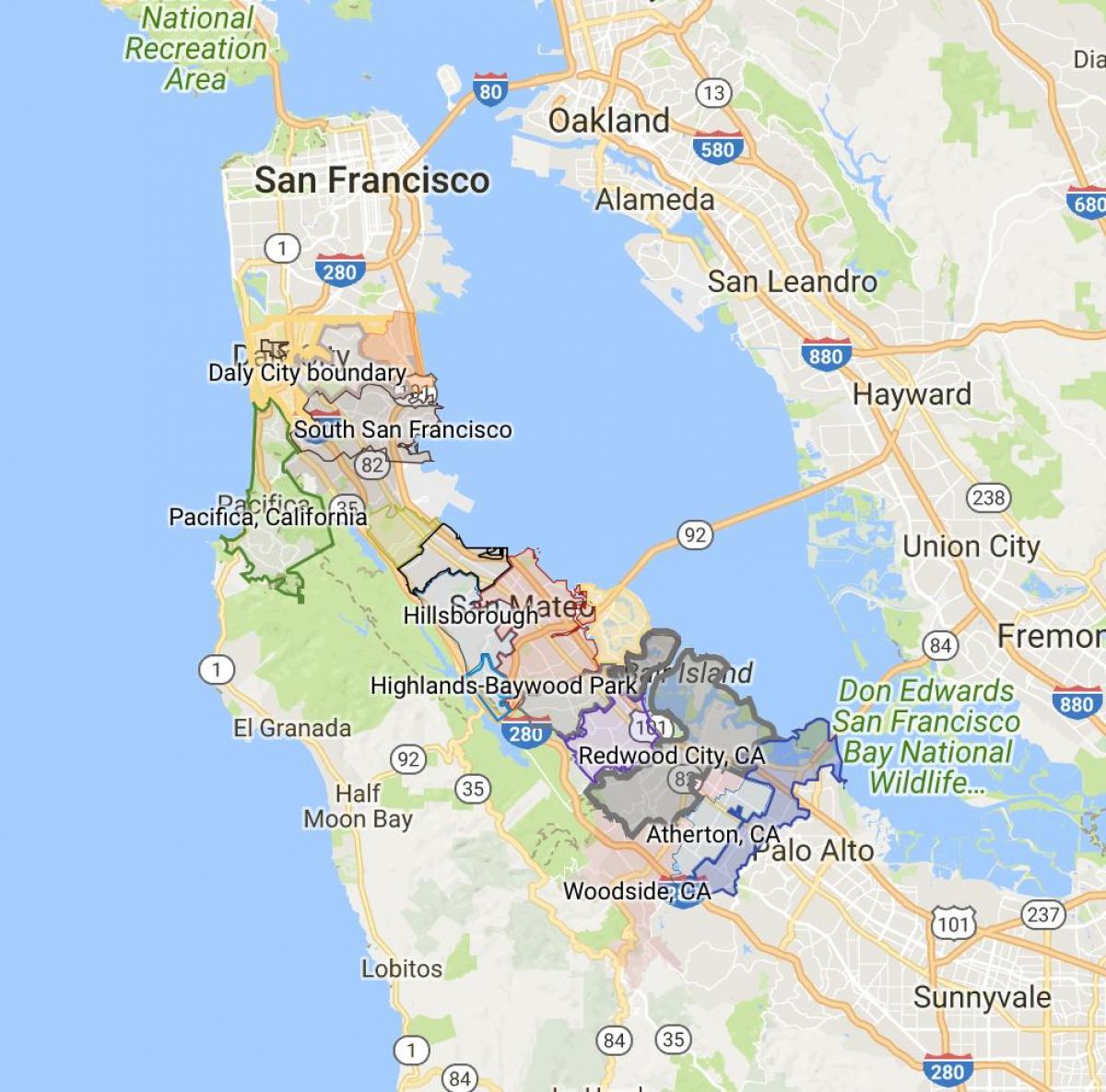 Карта кордону Сан-Франциско 