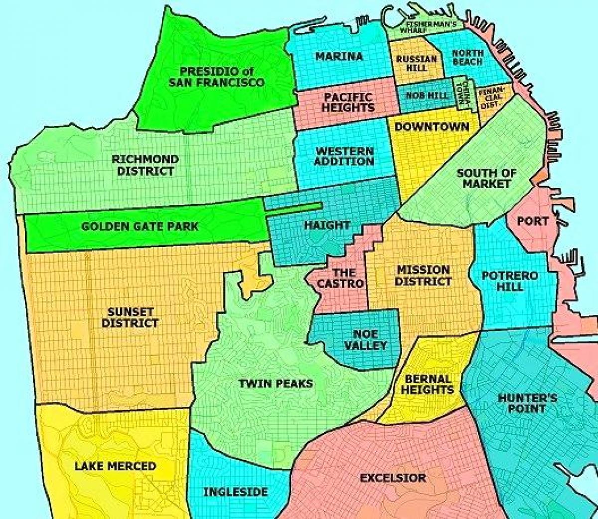 передмісті Сан-Франциско карті