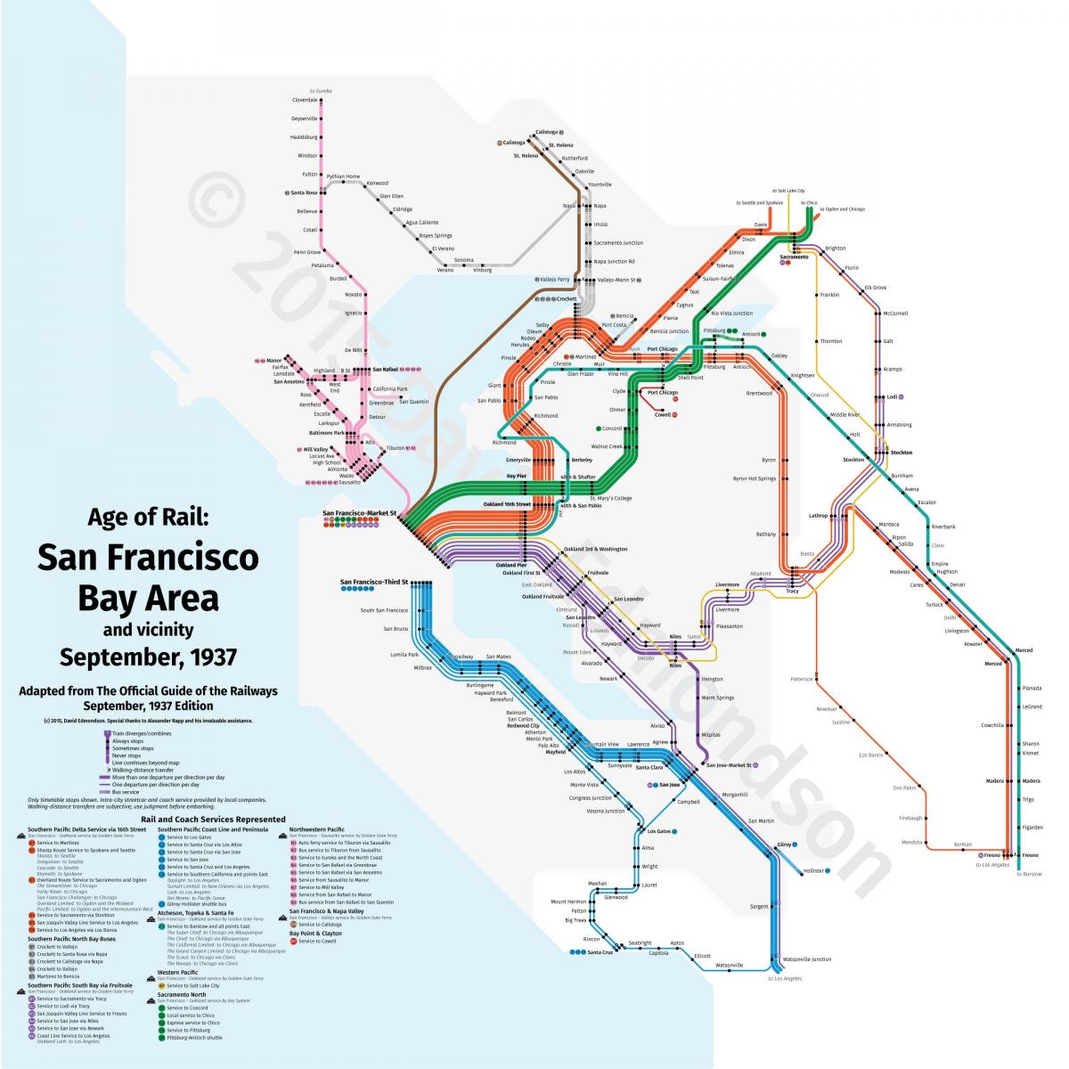 Сан-Франциско на поїзді на карті