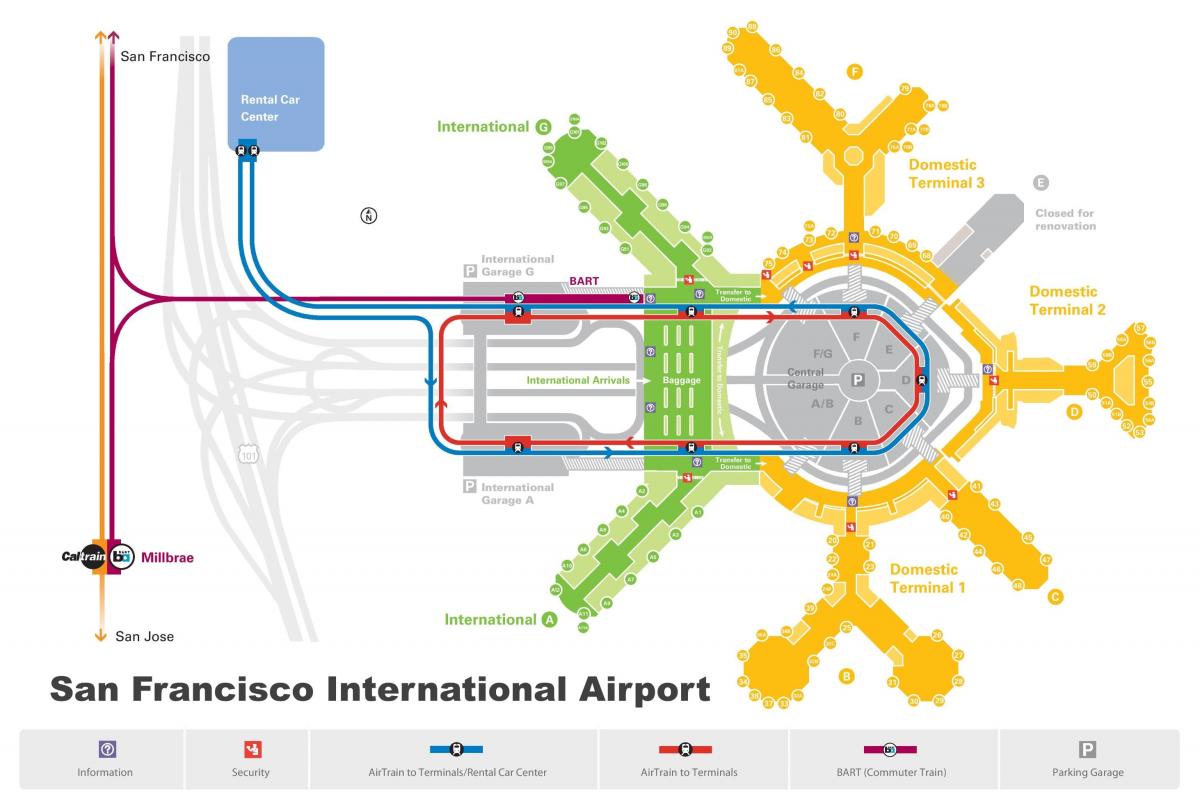 Сан-Франциско аеропорт оренда авто карта 