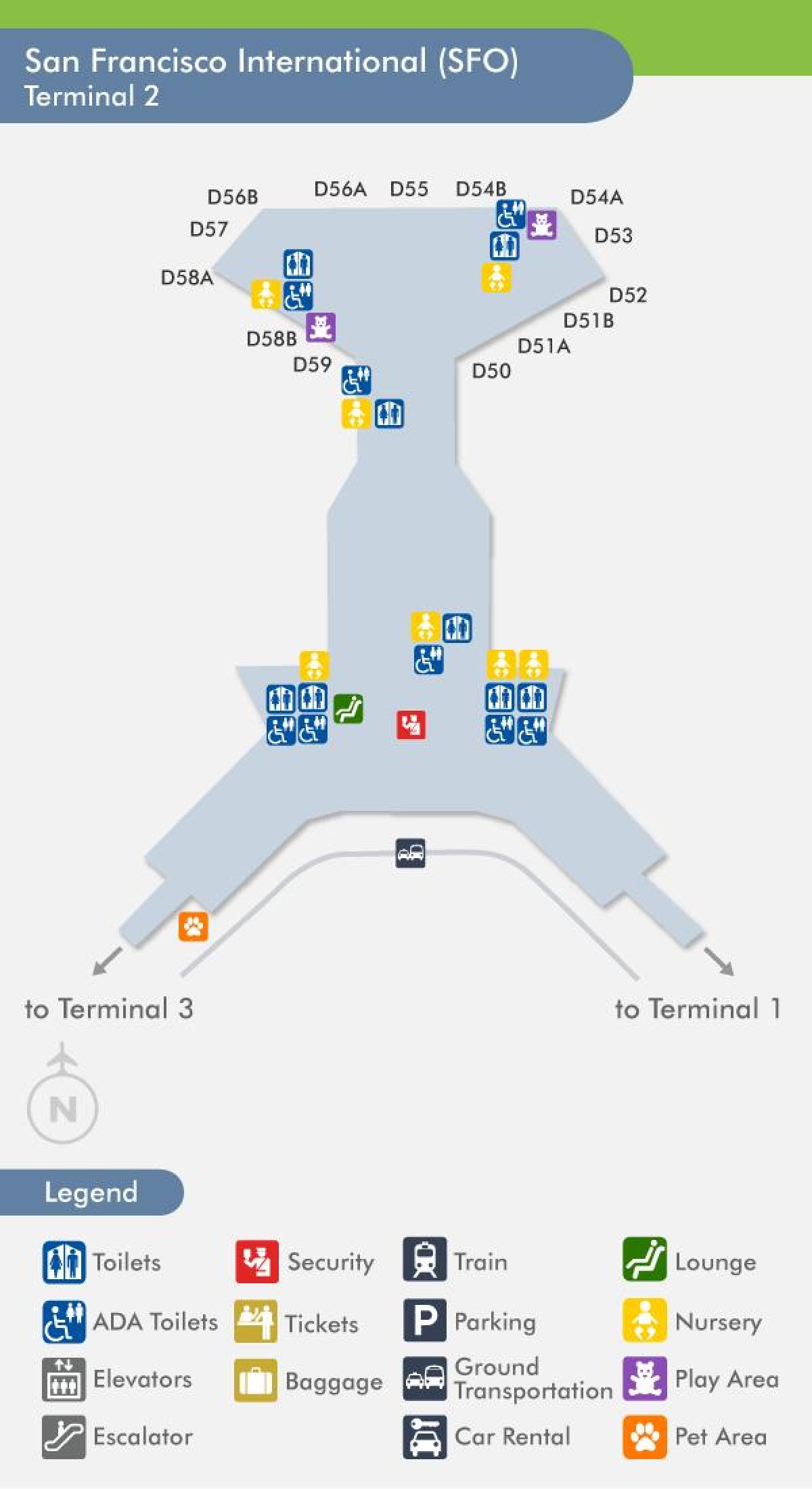 Термінал аеропорту Сан-Франциско 2 на карті