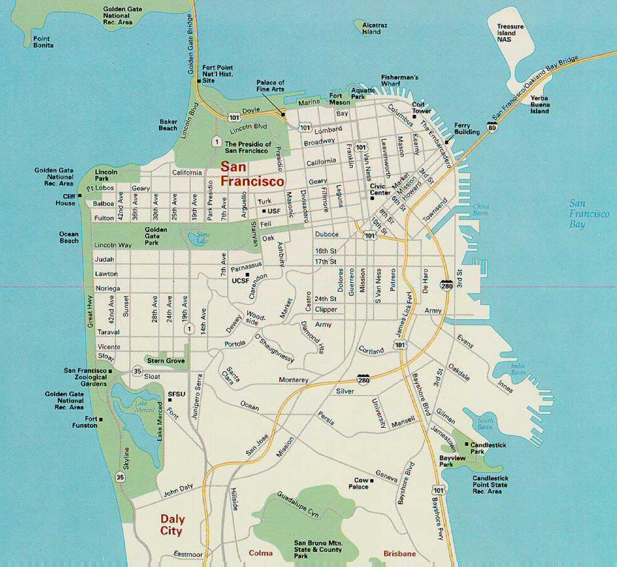 Карта Сан-Франциско, головні визначні пам'ятки