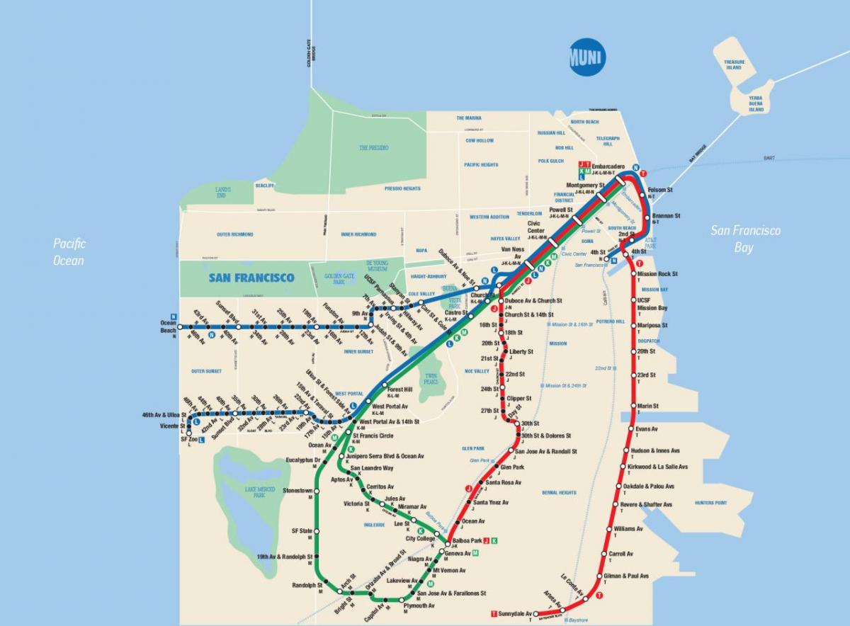 Карта Сан-Франциско Муні додаток
