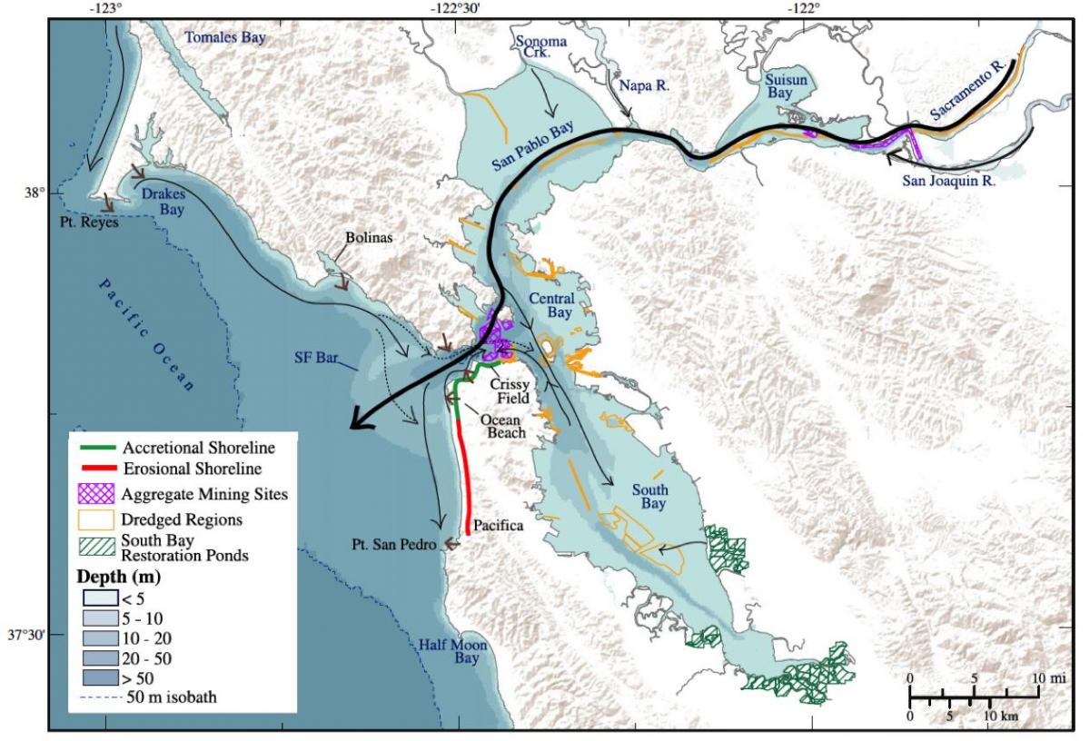 Карта Сан-Франциско глибина затоки 