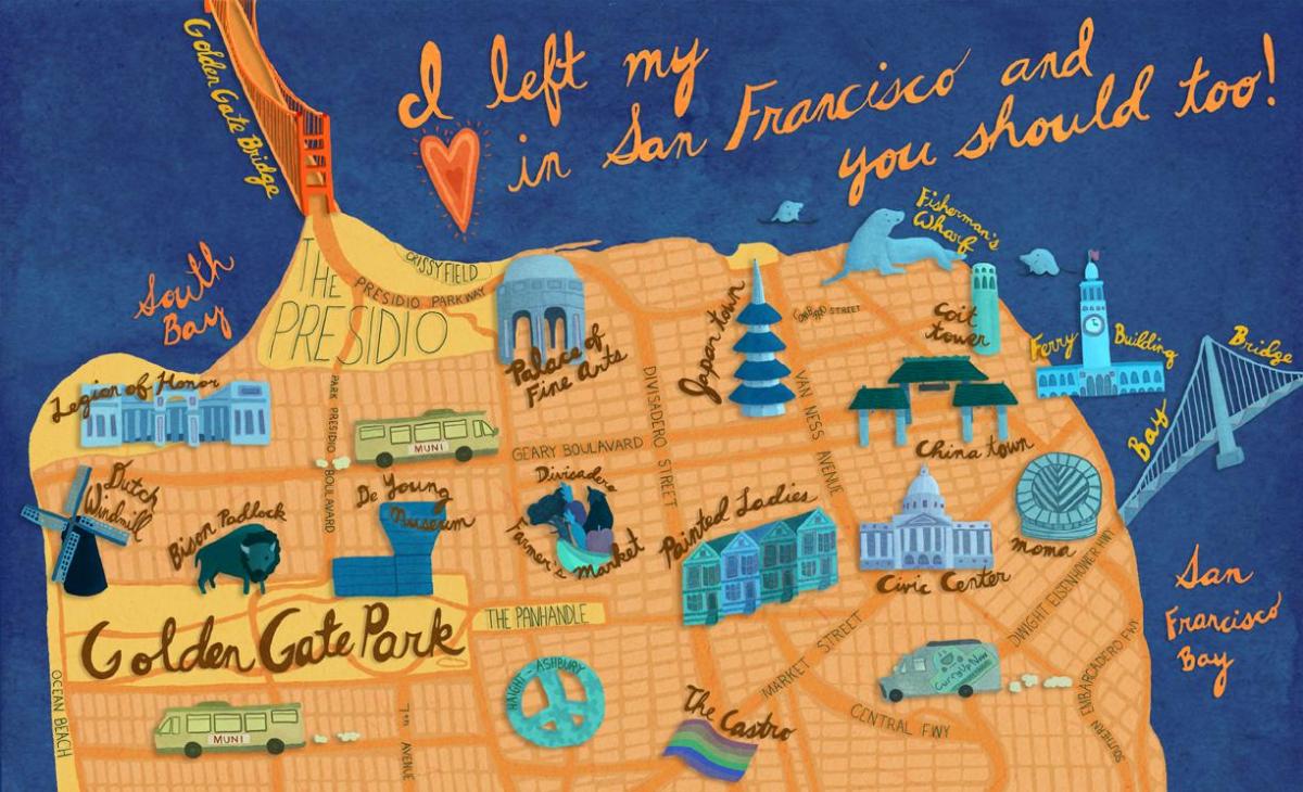 Карта Сан-Франциско ілюстрації