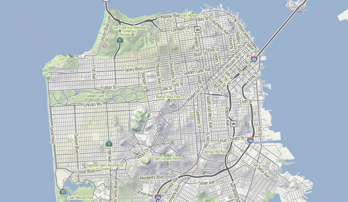 Карта Сан-Франциско місцевості