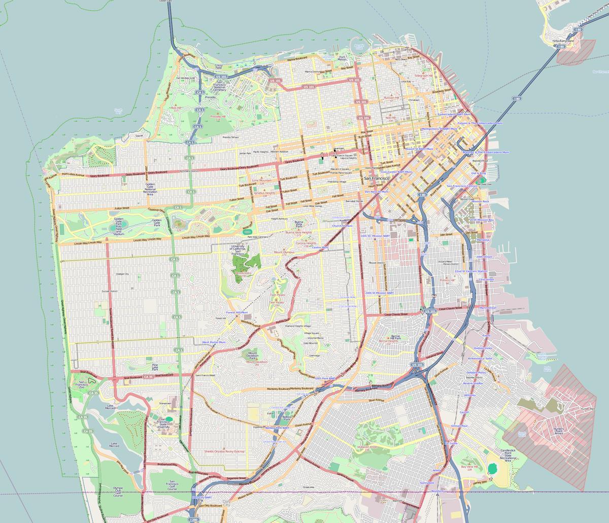 Карта Сан-Франциско начерки