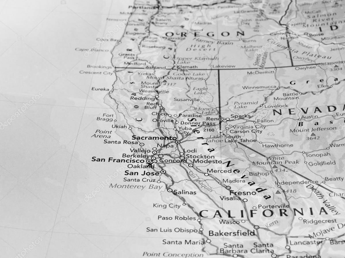 чорно-біла карта Сан-Франциско