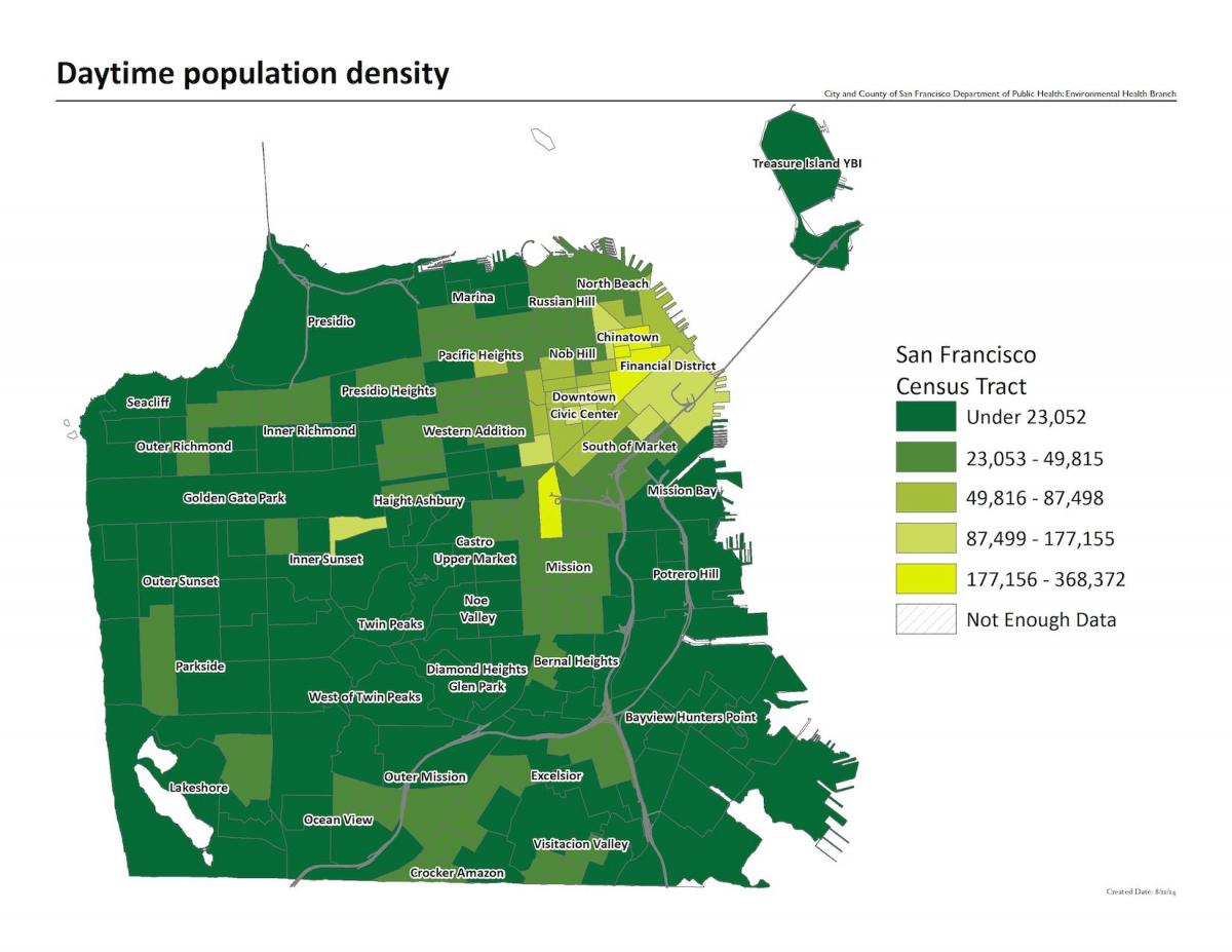 Карта щільності населення Сан-Франциско 