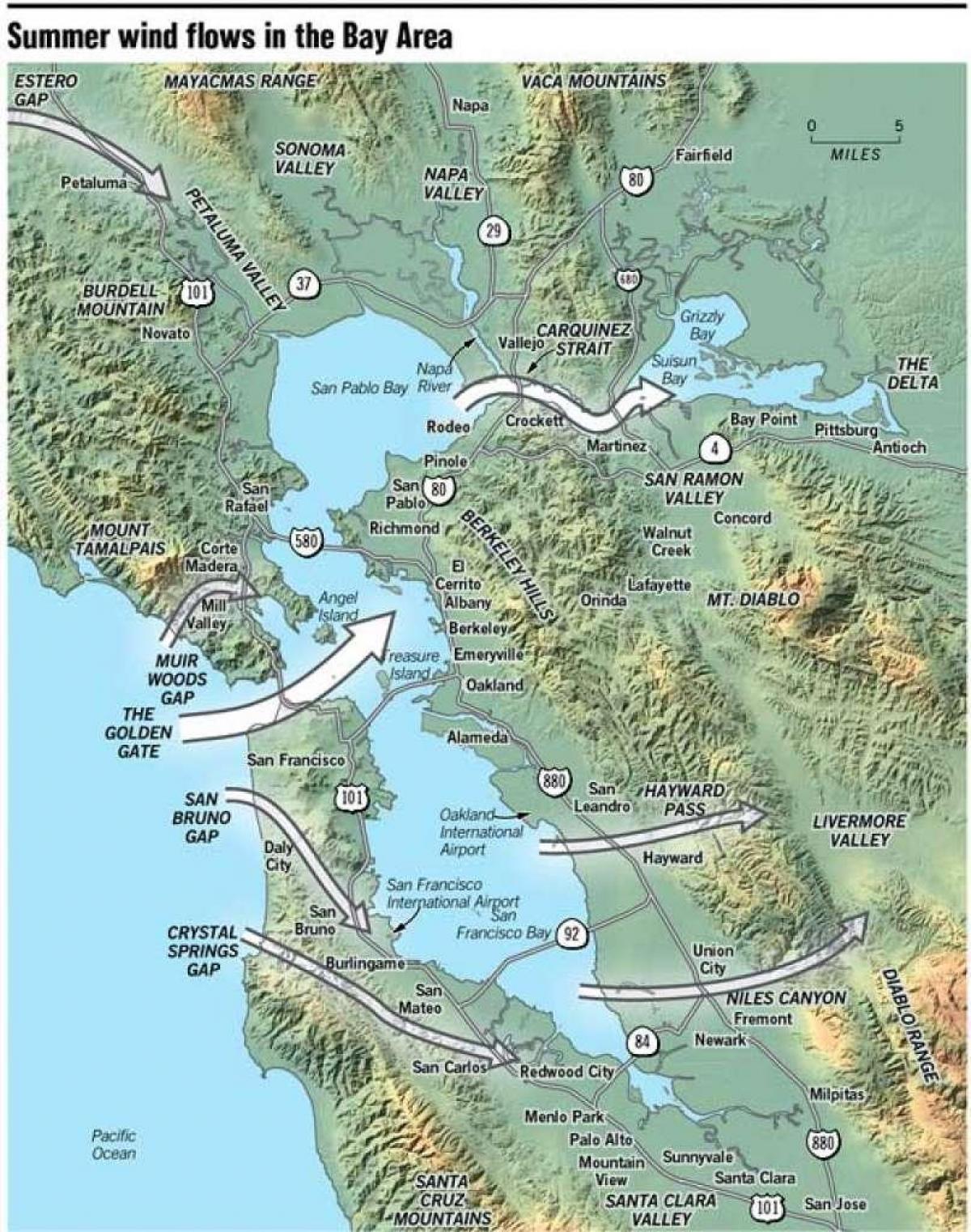 Карта Сан-Франциско мікроклімат