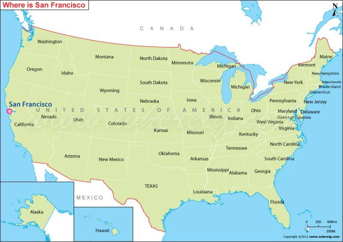 карта Сан-Франциско, Каліфорнія, США