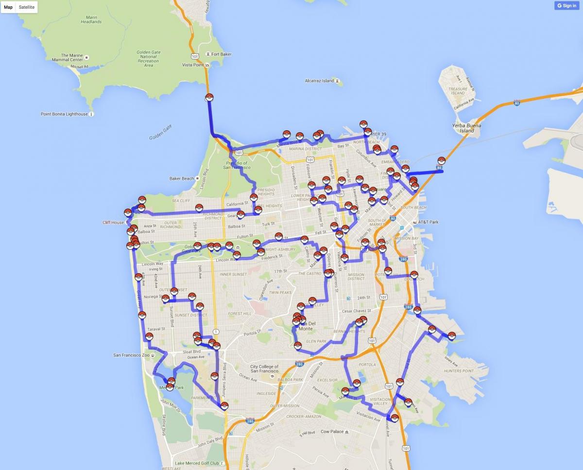 Карта Сан-Франциско покемон