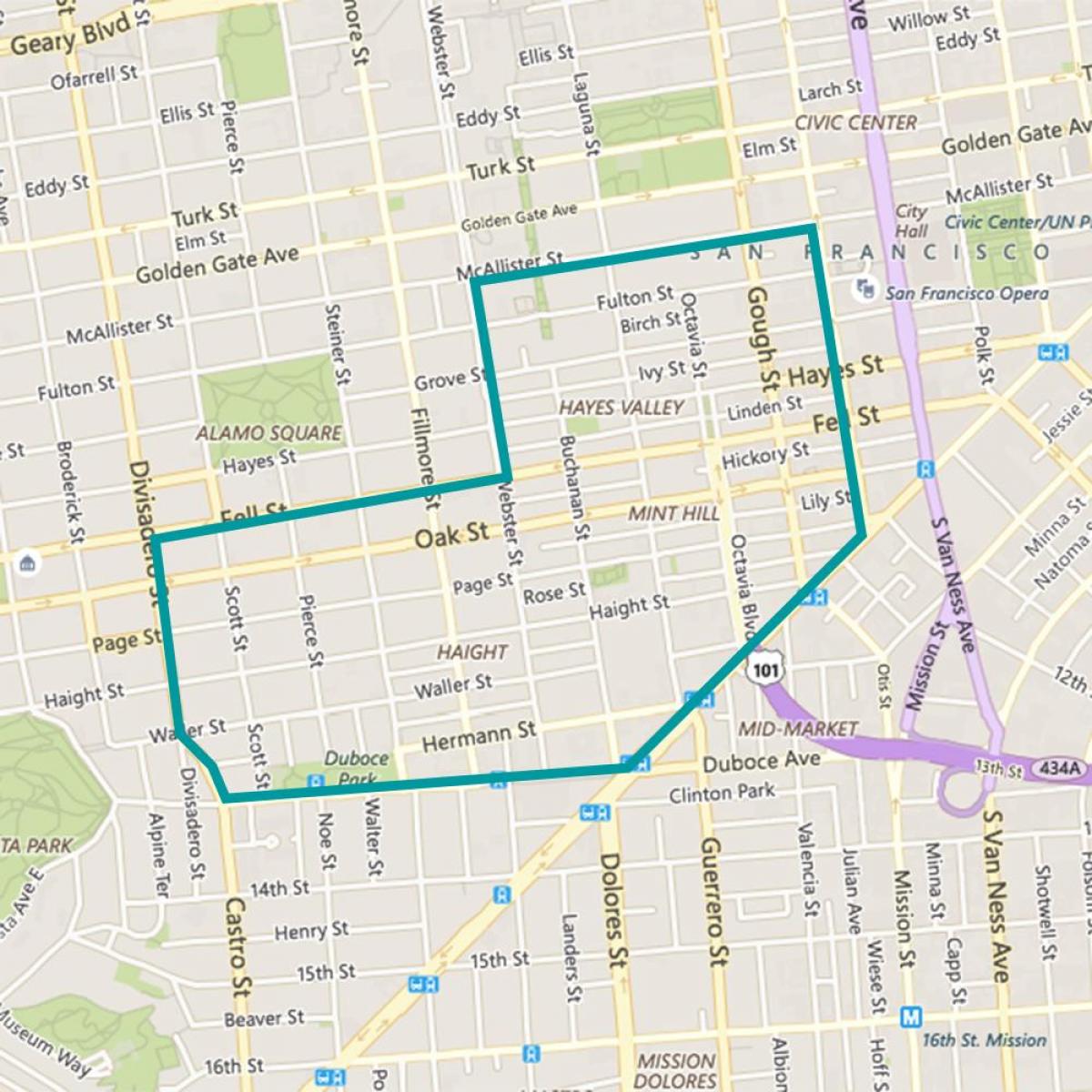 карта Хейс-Веллі-Сан-Франциско