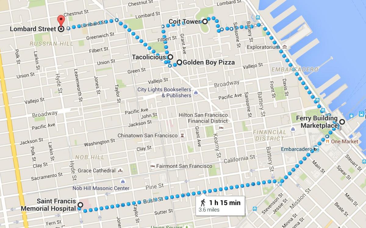 Сан-Франциско Чайнатаун пішохідна екскурсія по карті