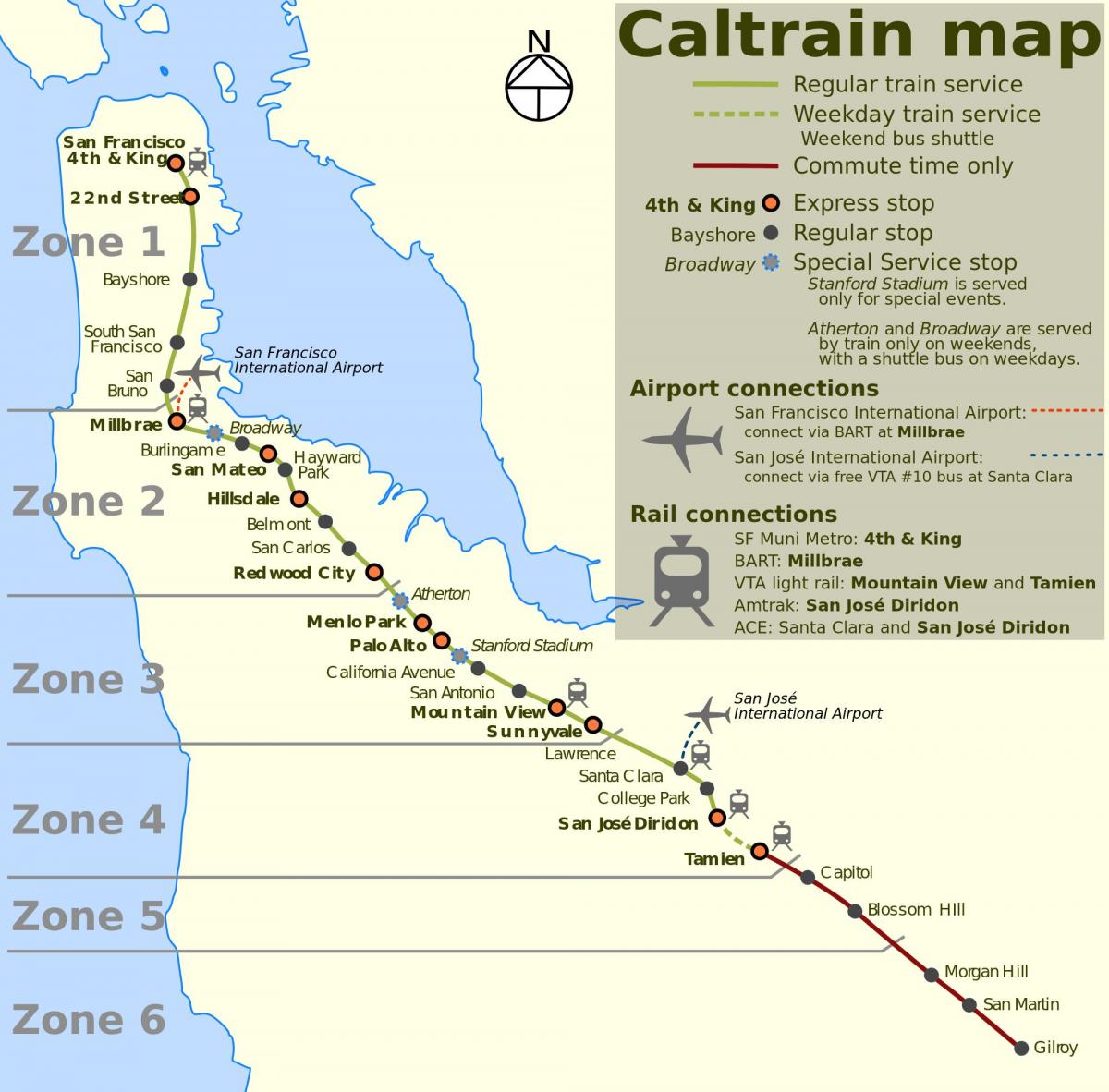 Сан-Франциско Колтрейн карті