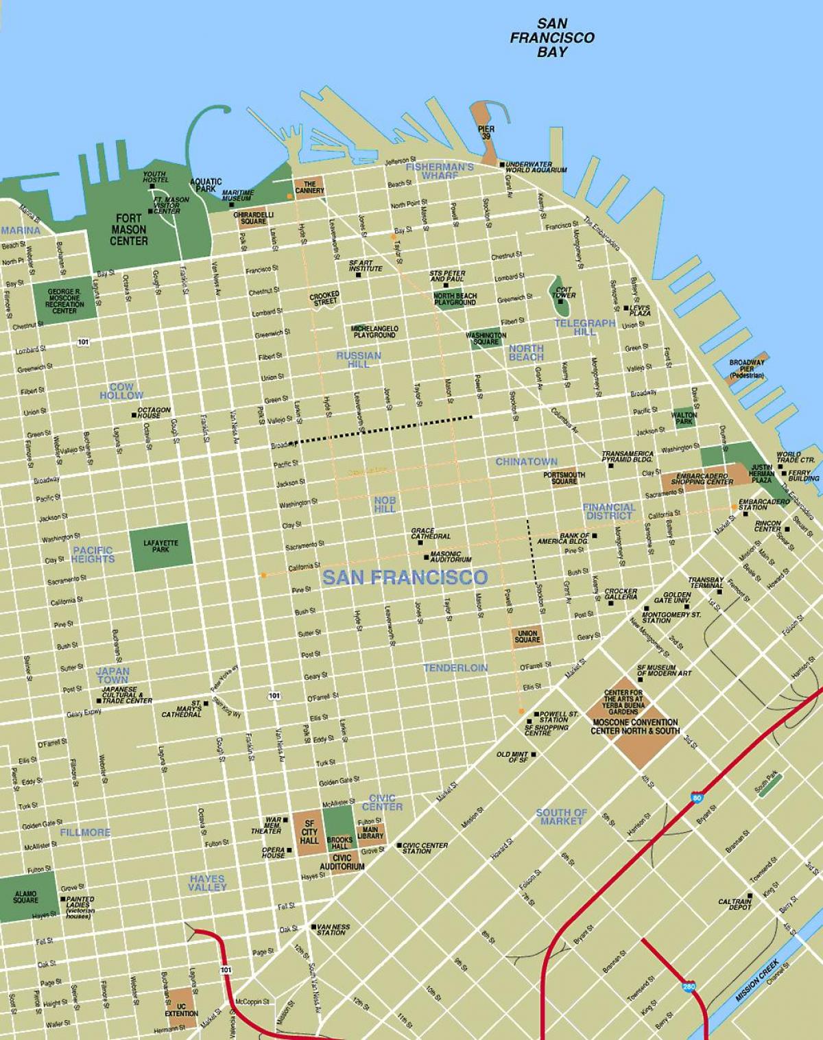 карту міста Сан-Франциско ca
