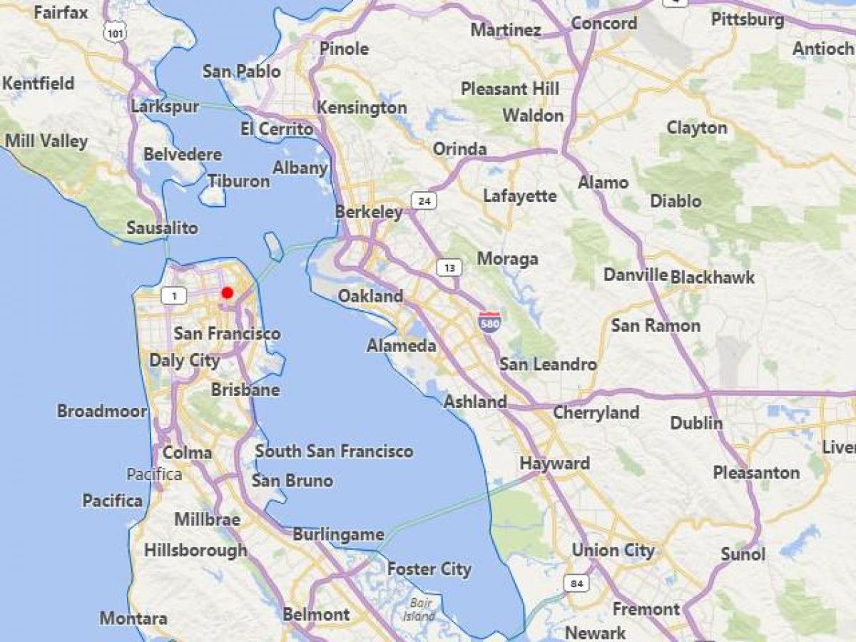 карта міст Каліфорнії, недалеко від Сан-Франциско