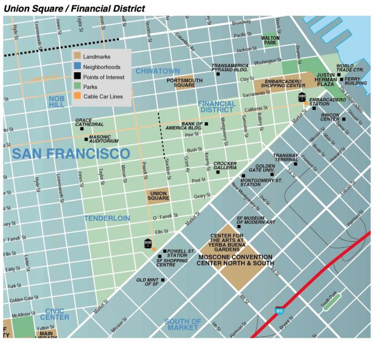 Карта площі Юніон-Сан-Франциско