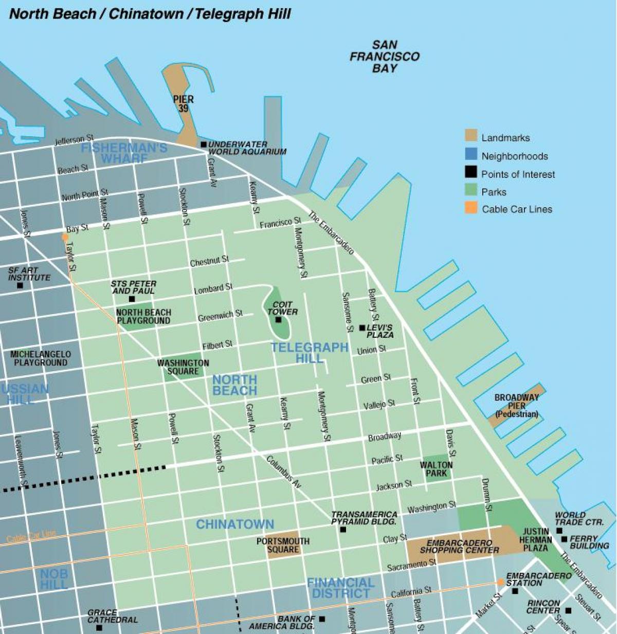 Карта північного пляжу Сан-Франциско
