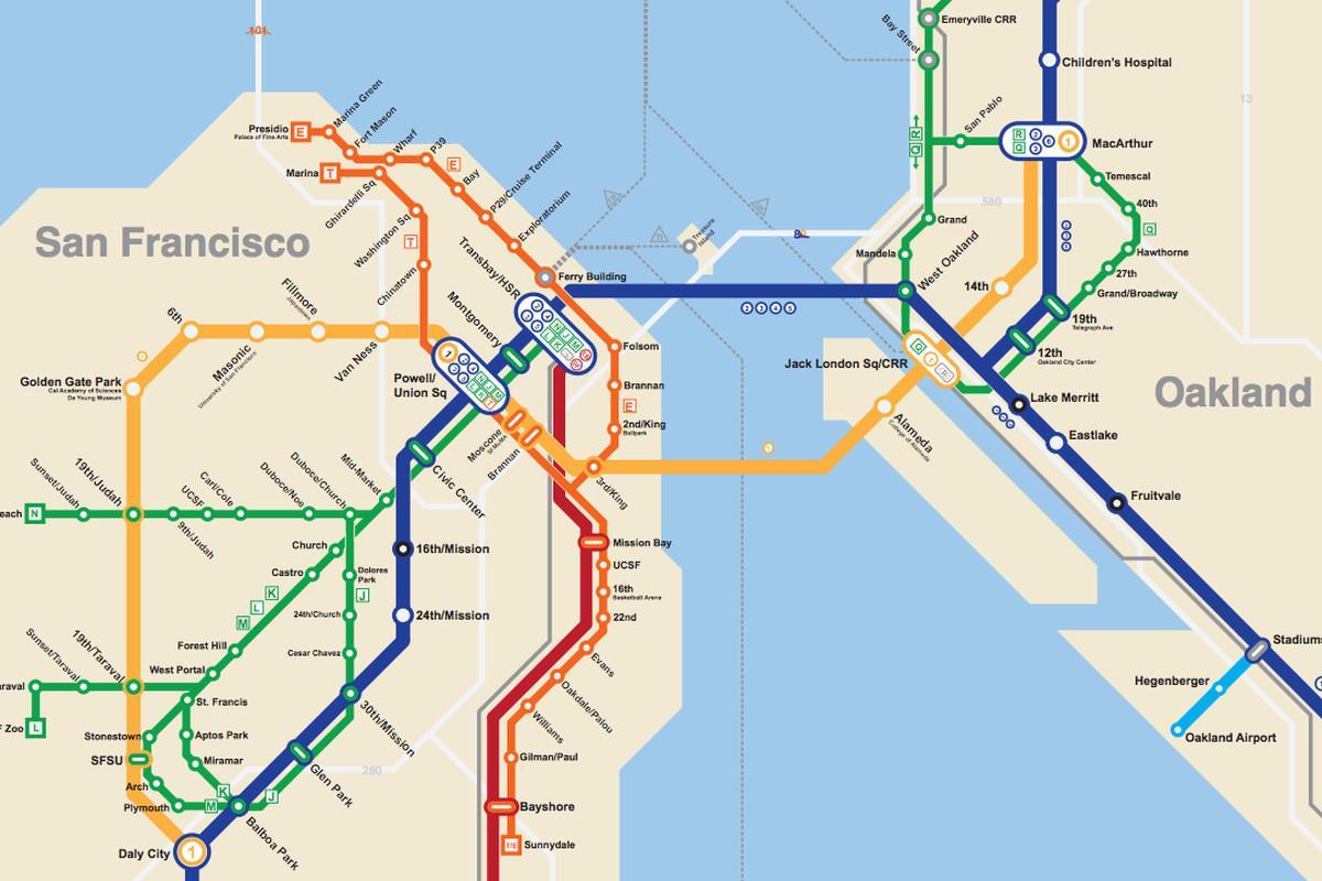 Сан-Франциско карта метро