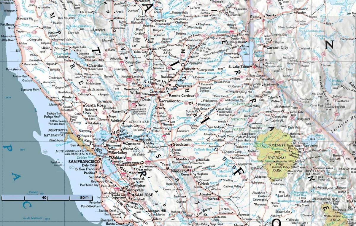 Карта північ від Сан-Франциско