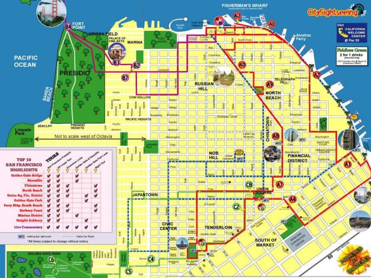 Карта міста Сан-Франциско маршрут 