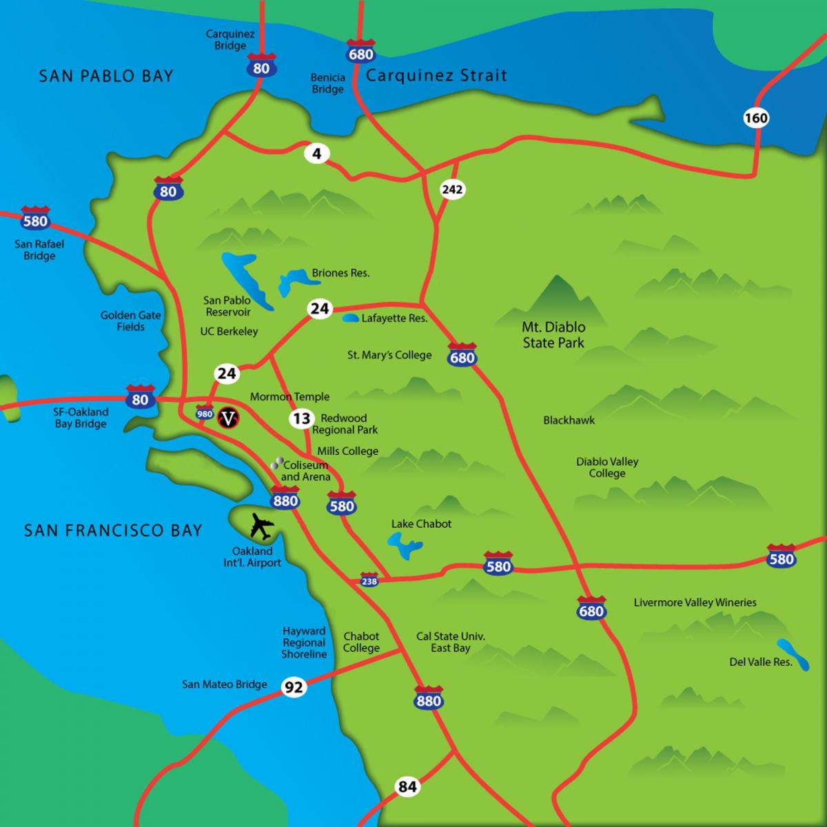 східний затока Каліфорнія карта