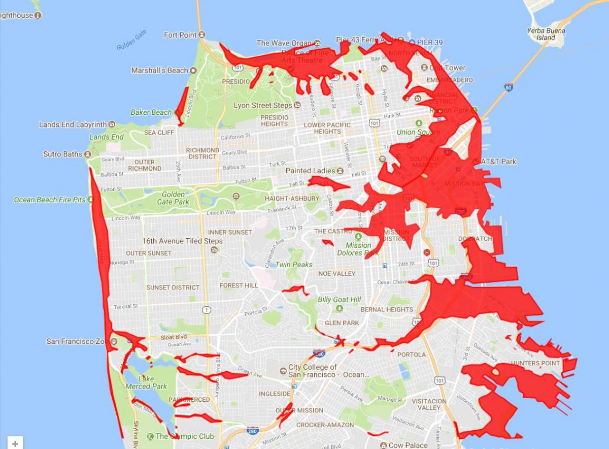Райони Сан-Франциско, щоб уникнути карті
