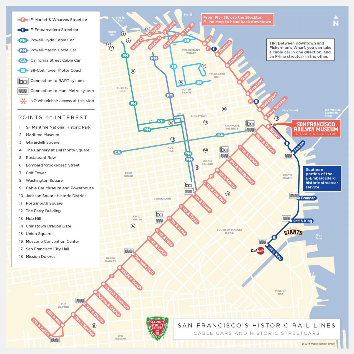 карта Сан-Франциско тролейбусний маршрут 
