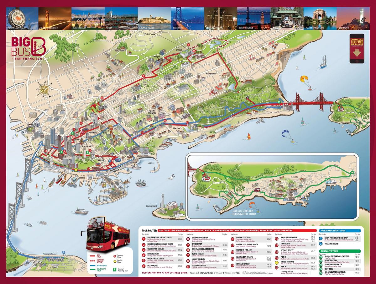 Карта червоний автобус Сан-Франциско 