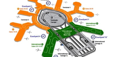 СФО міжнародного прильоту терміналу карті 
