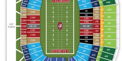 Карта Сан-Франциско 49ers в стадіон 