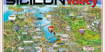 Зону кремнію карті долини 