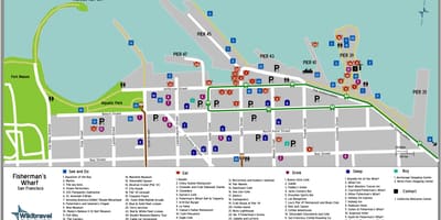 Карта Уорф Сан-Франциско рибака 